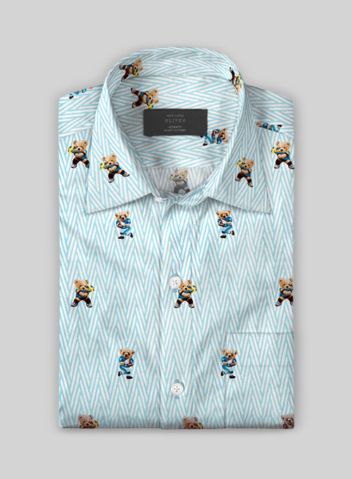 Italian Cotton Sporty Bear Shirt - Half Sleeves