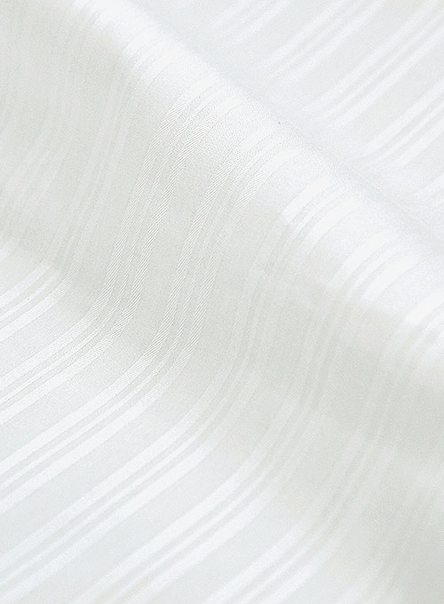 Italian Cotton Stripe Urora White Shirt - Half Sleeves