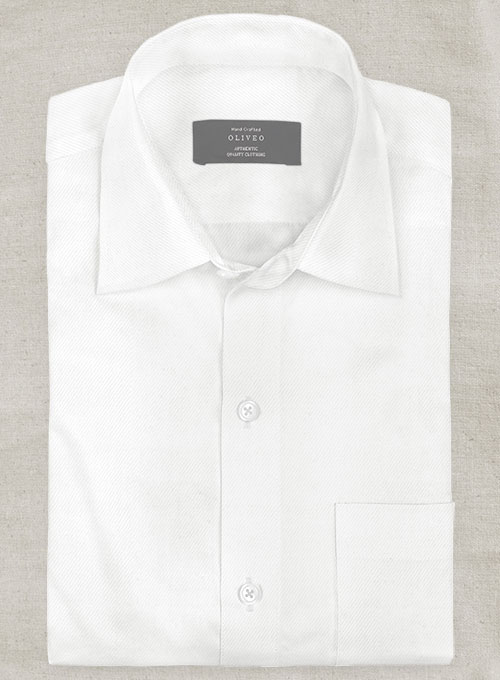 Italian Cotton White Twill Panton Shirt Italian Cotton White Twill Panton Shirt