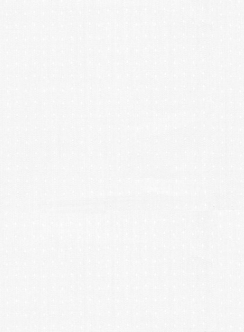Italian Cotton Dobby Ishola White Shirt - Full Sleeves