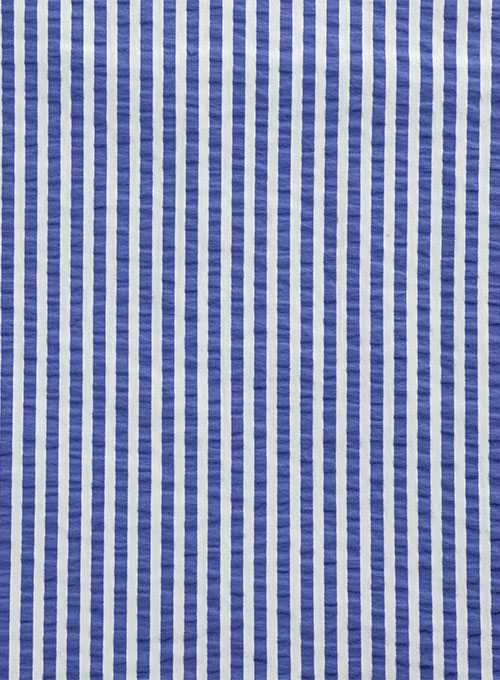 Italian Seersucker Cobalt Blue Shirt
