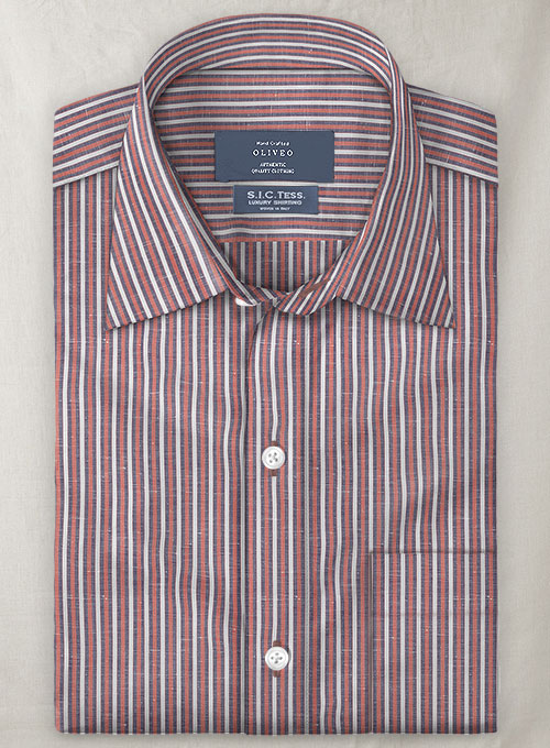 S.I.C. Tess. Italian Cotton Linen Betana Shirt - Half Sleeves