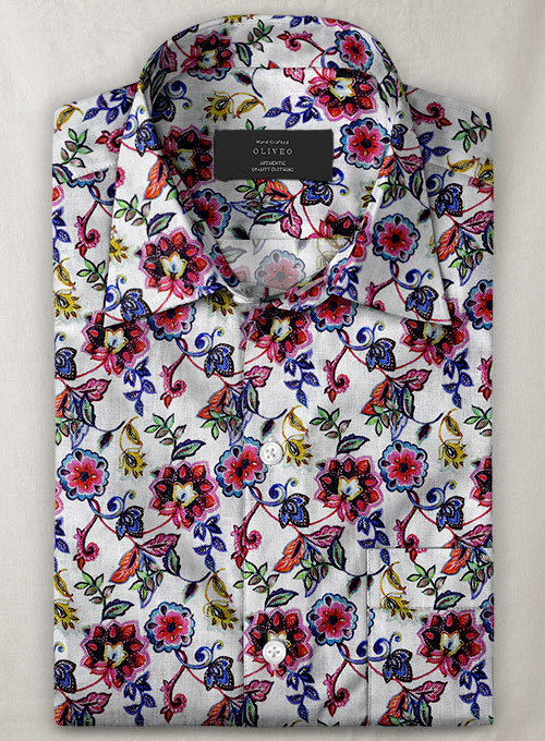Italian Linen Olivez Shirt - Half Sleeves