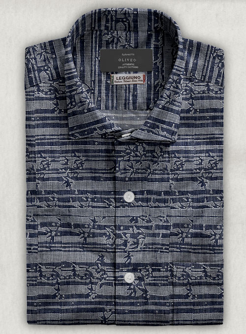 Leggiuno Cotton Linen Ibella Shirt - Half Sleeves