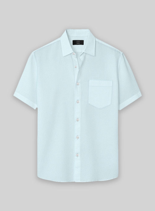 Light Blue Stretch Poplene Shirt - Half Sleeves