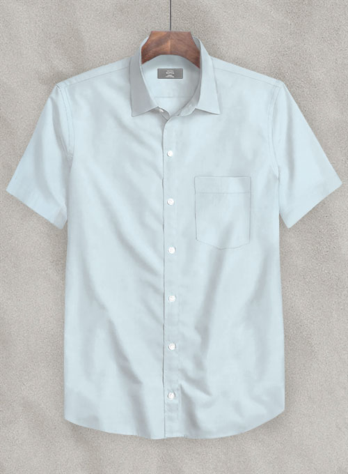 Light Blue Stretch Poplene Shirt - Half Sleeves : Made To Measure ...