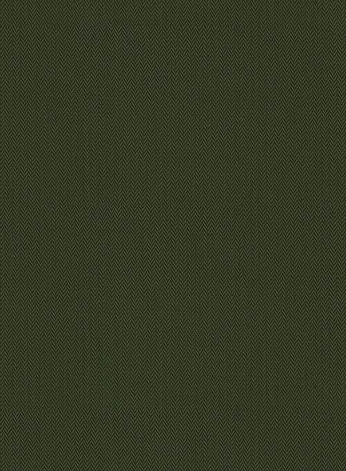 Olive Herringbone Cotton Shirt