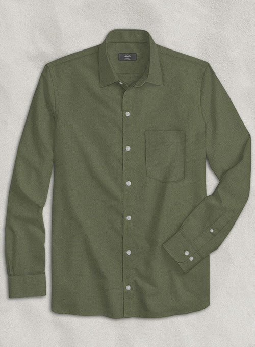 Olive Stretch Poplene Shirt