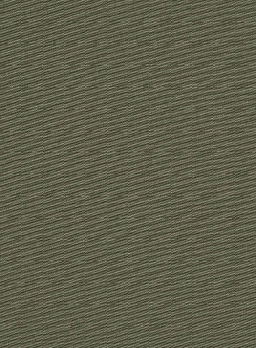 Olive Stretch Poplene Shirt - Half Sleeves