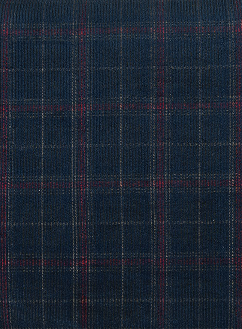 Plaid Corduroy Shirt - Half Sleeves - Click Image to Close