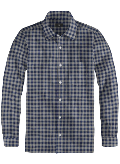 Roman Castle Blue Linen Shirt - Full Sleeves