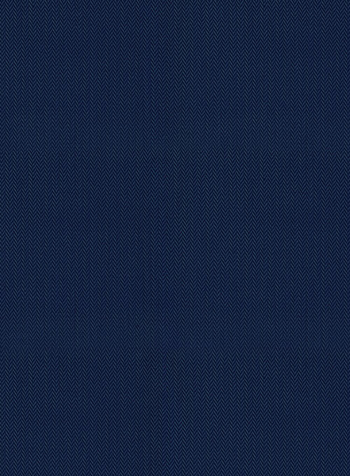 Royal Blue Herringbone Cotton Shirt