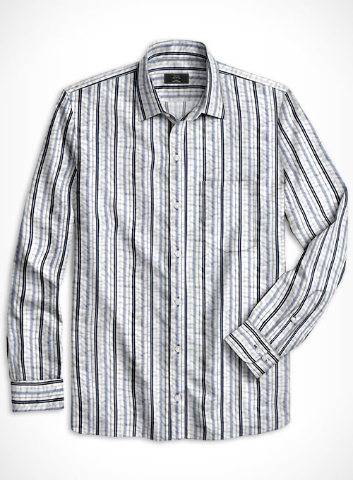 Seersucker Safarza Shirt - Full Sleeves