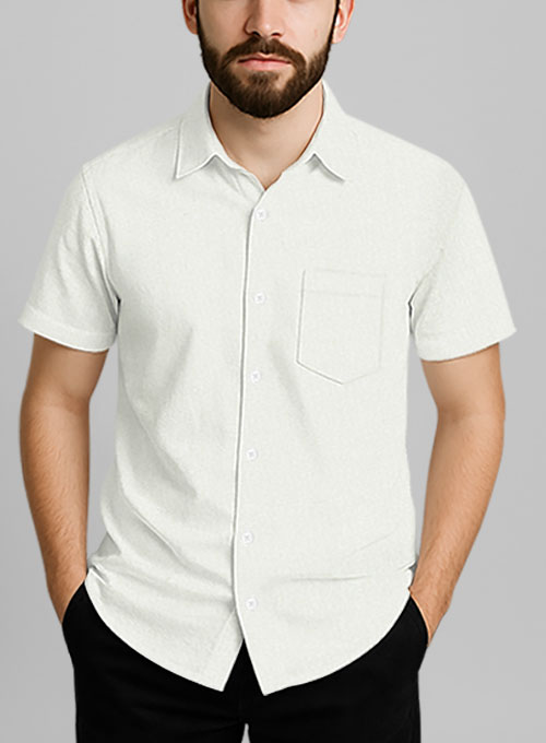 Silver Gray Stretch Poplene - Half Sleeves