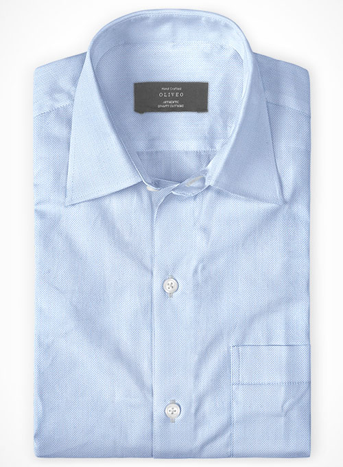 Sky Blue Herringbone Cotton Shirt Sky Blue Herringbone Cotton Shirt