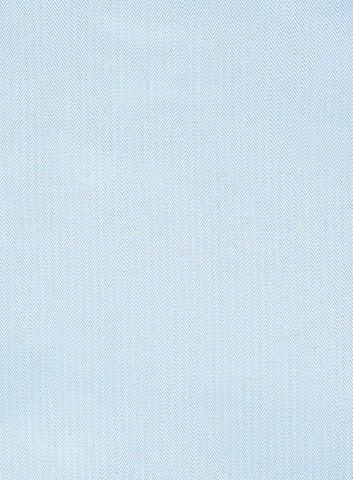 Sky Blue Herringbone Cotton Shirt