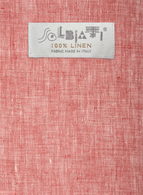 Solbiati Coral Red Linen Shirt
