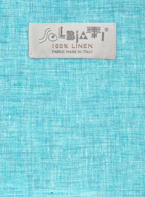 Solbiati Robin Blue Linen Shirt - Half Sleeves