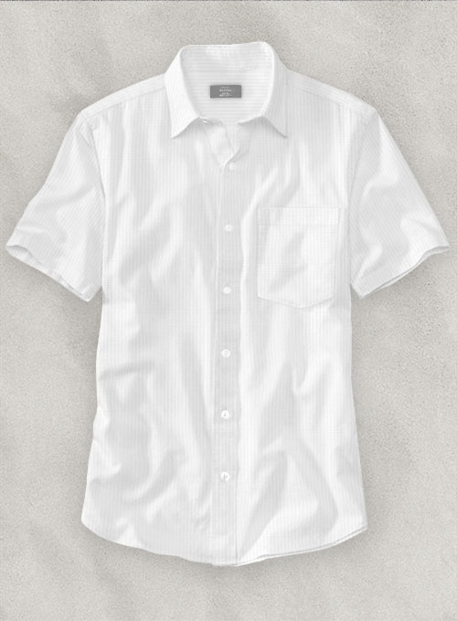 White Self Design Shirt Half Sleeves Made To Measure Custom Jeans For Men Women Makeyourownjeans White Self Design Shirt Half Sleeves Made To Measure Custom Jeans For Men Women Makeyourownjeans
