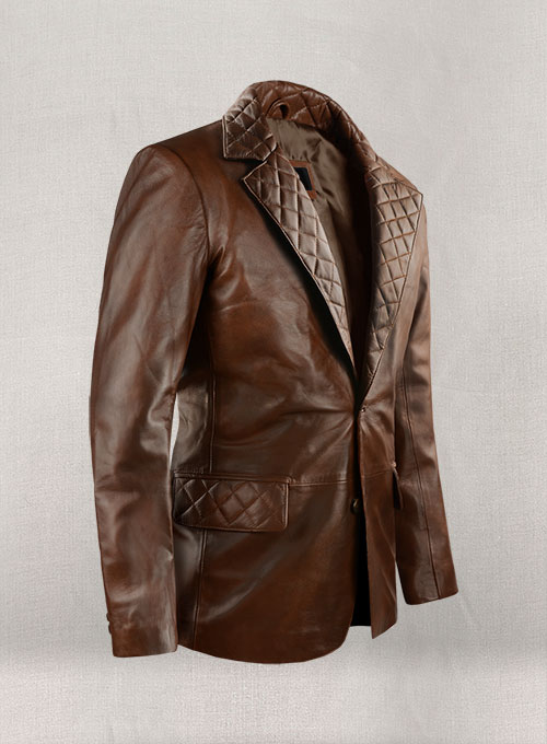 Spanish Brown Harper Leather Blazer