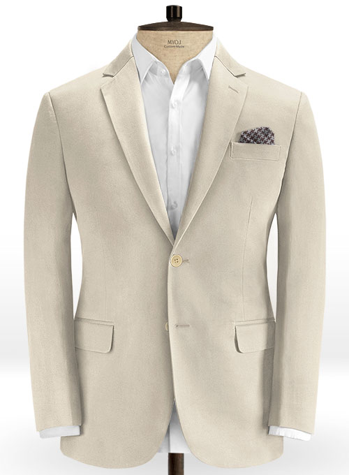 Beige Twill Stretch Chino Suit : Made To Measure Custom Jeans For Men ...