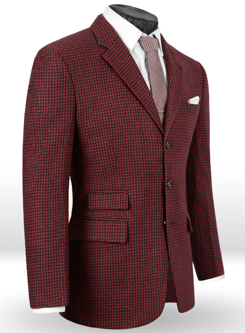 Big Houndstooth Red Tweed Suit MakeYourOwnJeans® Made To Measure
