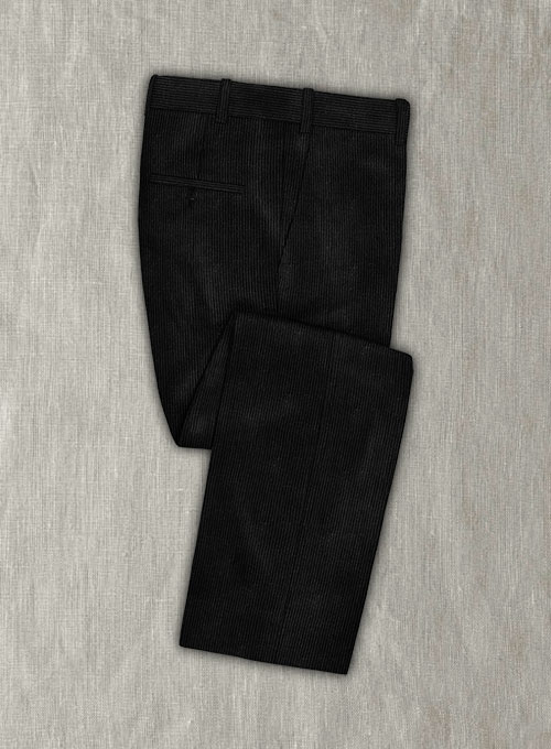 Black Stretch Corduroy Suit