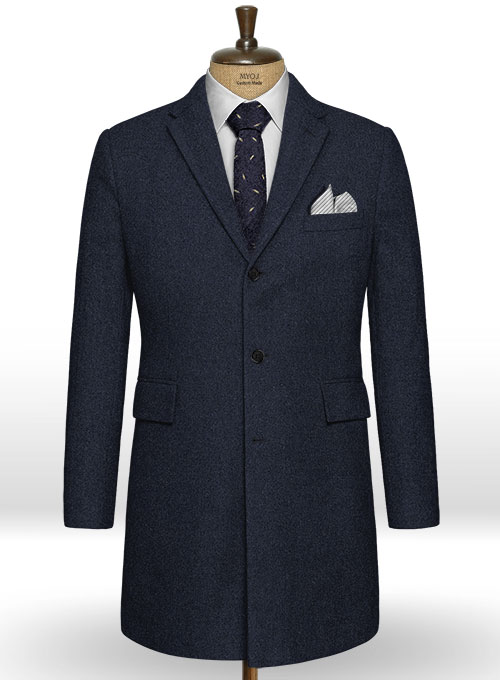 Blue Heavy Tweed Overcoat Blue Heavy Tweed Overcoat