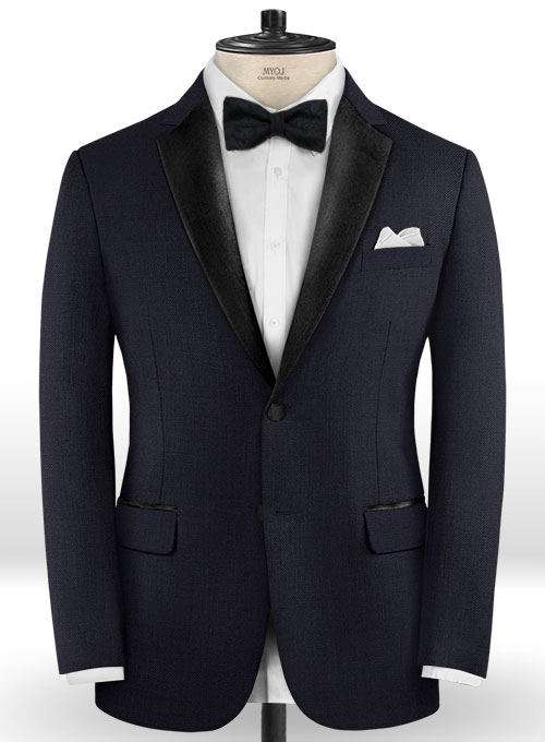 Blue Merino Wool Tuxedo Suit : MakeYourOwnJeans®: Made To Measure ...