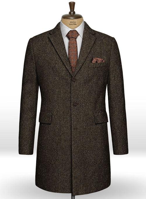 Brown Flecks Donegal Tweed Overcoat : Made To Measure Custom Jeans For ...