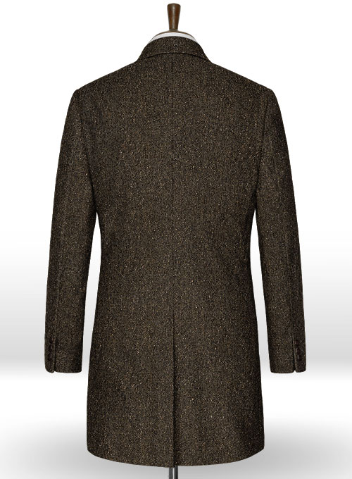 Brown Flecks Donegal Tweed Overcoat