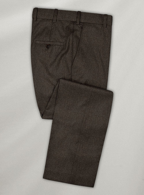 Coffee Brown Flannel Wool Suit