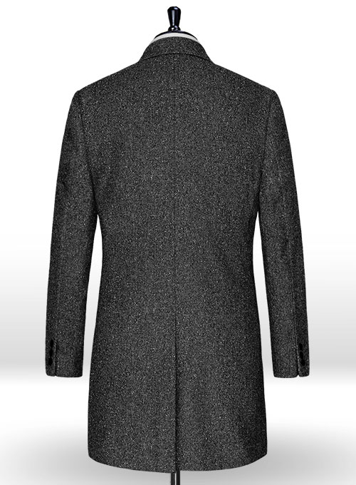 Charcoal Flecks Donegal Tweed Overcoat - Click Image to Close