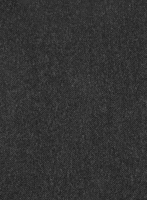 Charcoal Herringbone Tweed Overcoat Charcoal Herringbone Tweed Overcoat