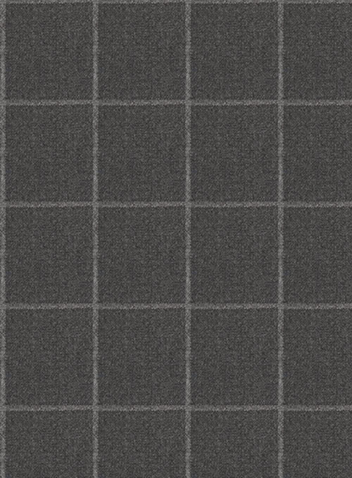 Charcoal Windowpane Flannel Wool Suit