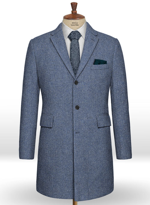 Classic Blue Denim Tweed Overcoat Classic Blue Denim Tweed Overcoat