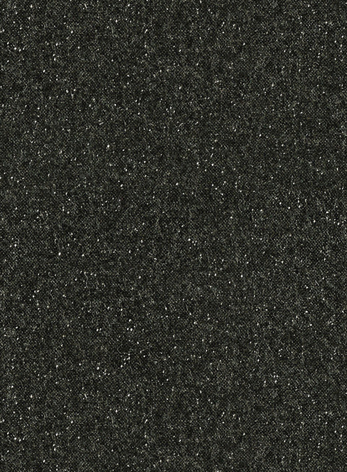 Dark Olive Flecks Donegal Tweed Pea Coat