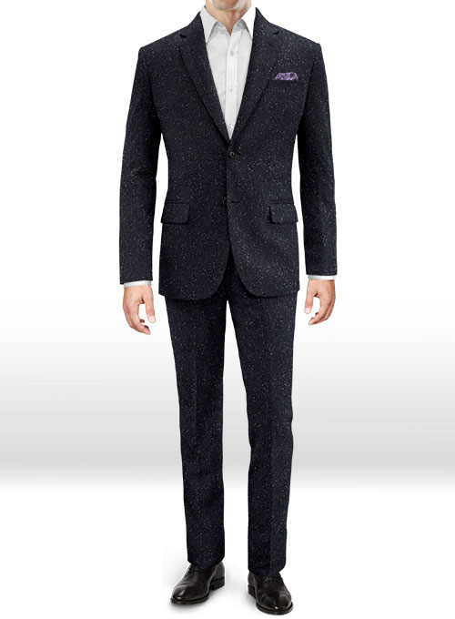 Dark Blue Flecks Donegal Tweed Suit