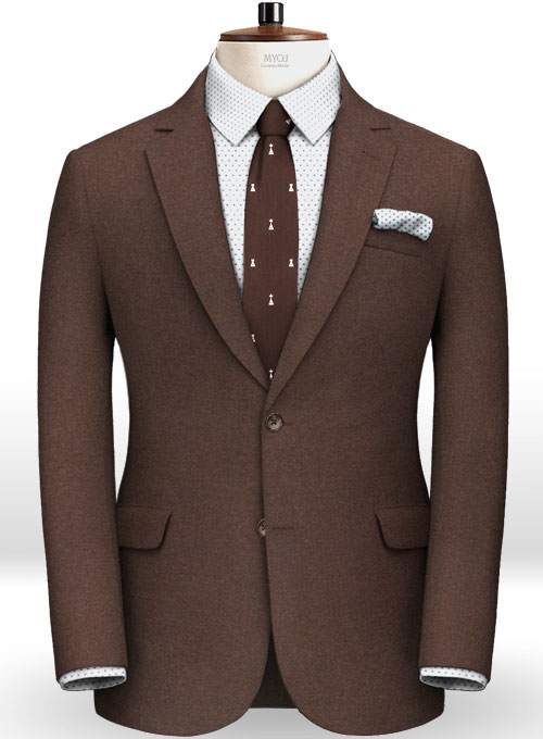 Dark Brown Flannel Wool Suit : Made To Measure Custom Jeans For Men ...
