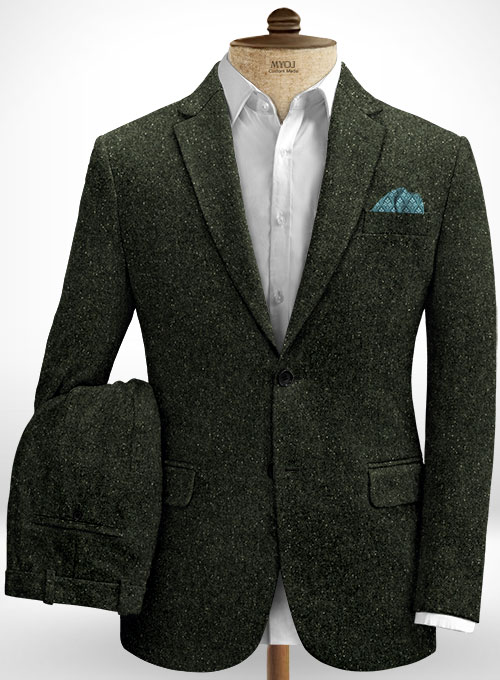 Dark Olive Flecks Donegal Tweed Suit Dark Olive Flecks Donegal Tweed Suit