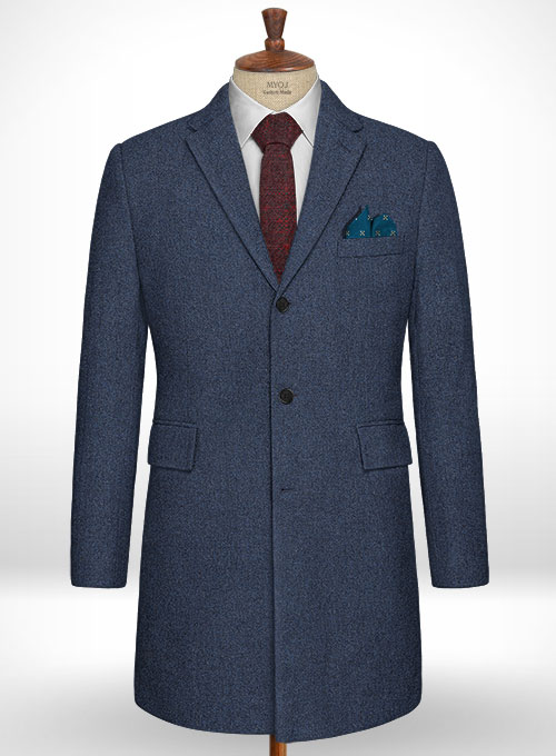Empire Blue Tweed Overcoat Empire Blue Tweed Overcoat