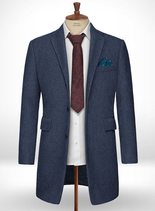 Empire Blue Tweed Overcoat - Click Image to Close