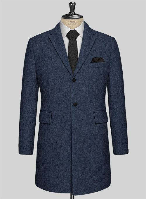 Empire Blue Tweed Overcoat