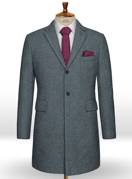 French Blue Tweed Overcoat French Blue Tweed Overcoat