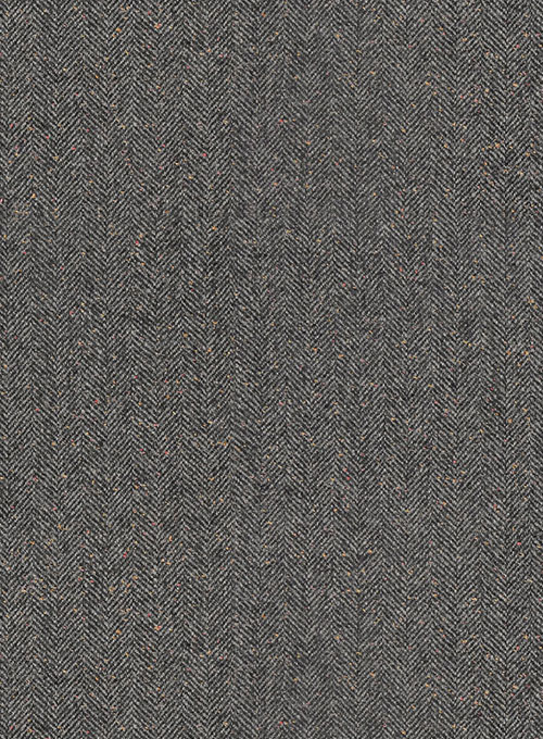 Gray Herringbone Flecks Donegal Tweed Suit