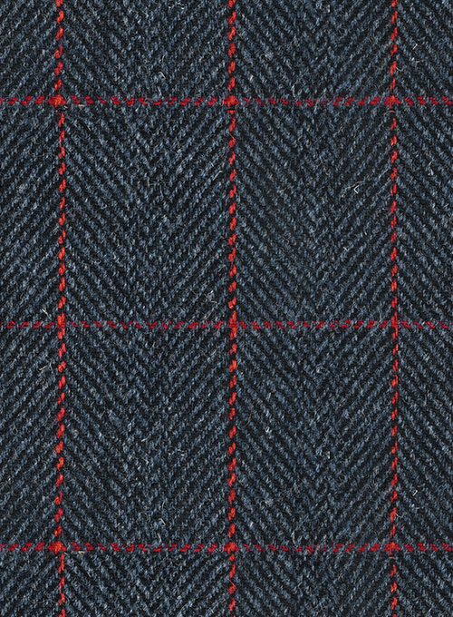 Harris Tweed Blue Checks Pea Coat