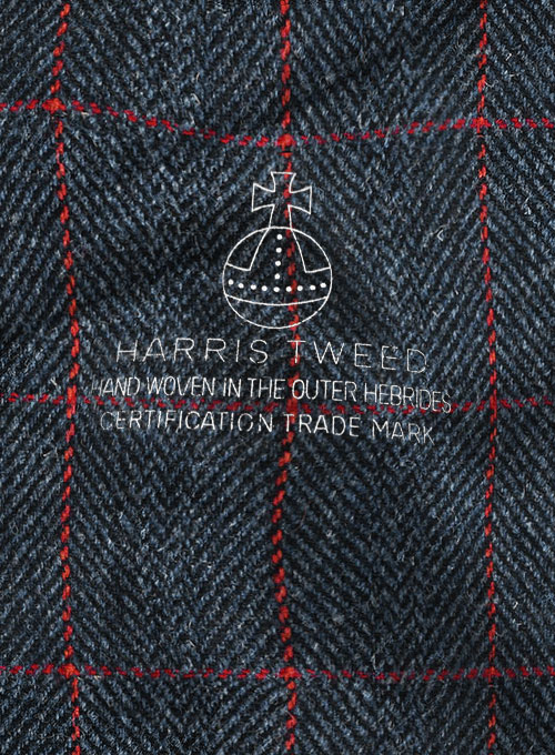 Harris Tweed Blue Checks Pea Coat