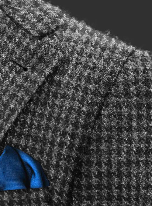Harris Tweed Houndstooth Dark Gray Suit
