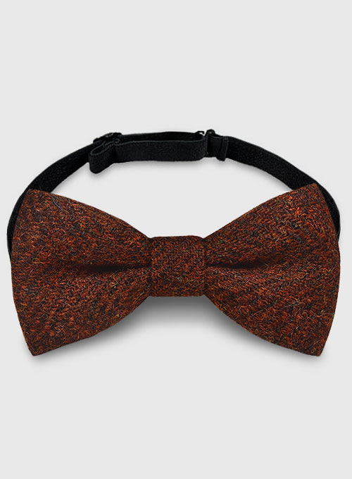 Harris Tweed Bow - Wide Herringbone Rust