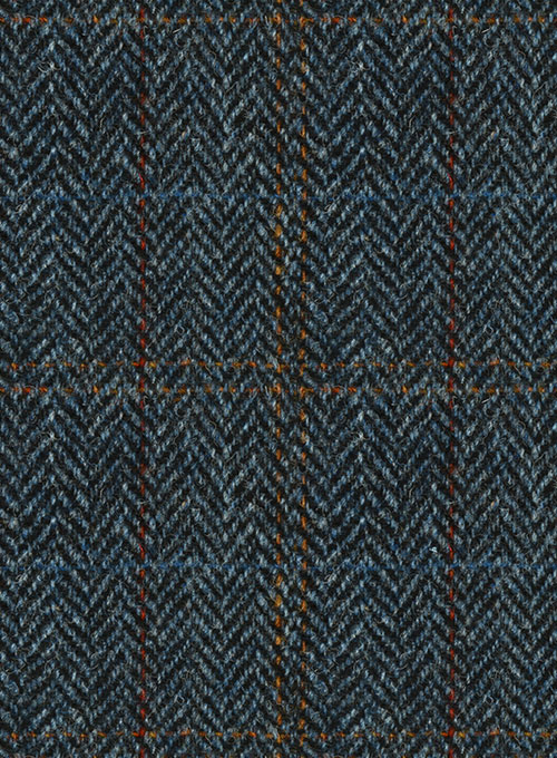 Harris Tweed Country Blue Pea Coat